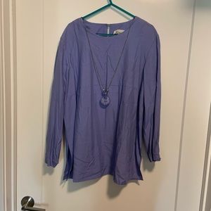 Periwinkle Tunic Top with Necklace